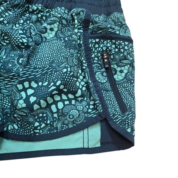 Lululemon Tracker Shorts Women's 8 Teal Green Lined Zip Yoga Gym Running Stretch - Picture 2 of 5